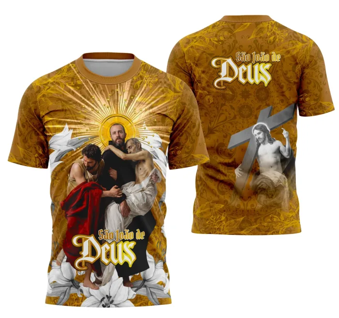 Arte Camisa Devocional São João de Deus Modelo 2 - Arquivo para Personalização