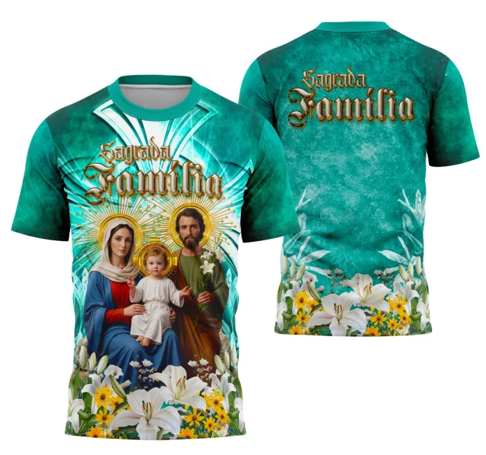 Arte Camisa Devocional Sagrada Família modelo 3 Exclusiva