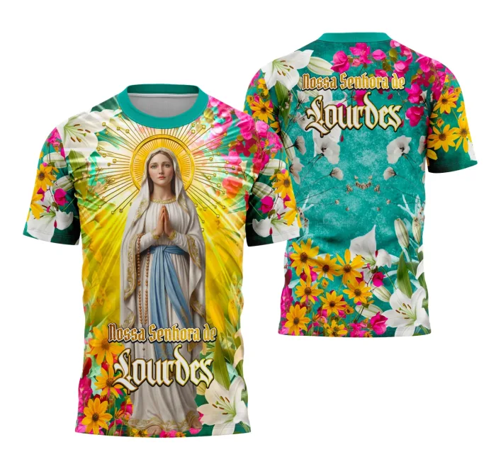 Arte Camisa Nossa Senhora de Lourdes Exclusiva para Impressão