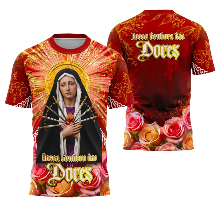 Arte Camisa Nossa Senhora das Dores Clássica Masculina e Feminina