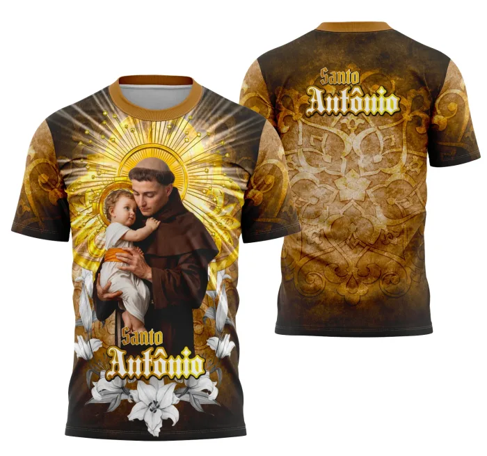 Arte Camisa Santo Antônio Fé e Tradição Católica