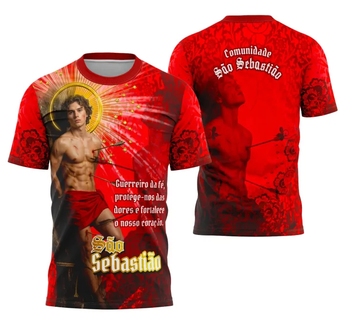 Arte Camisa São Sebastião 2026 Edição Religiosa Exclusiva Modelo 2