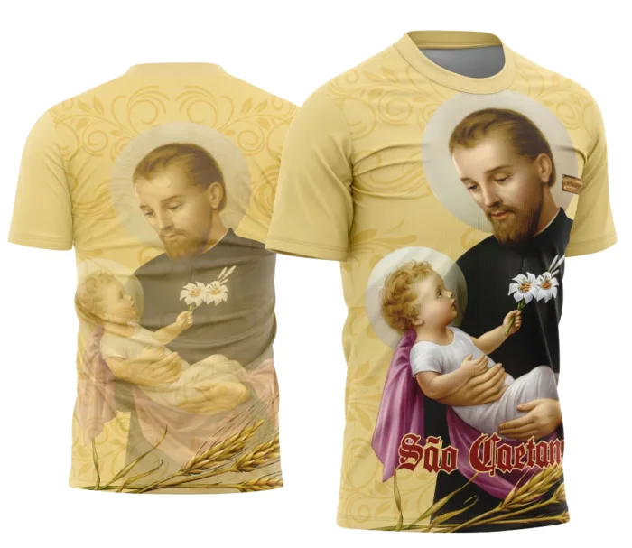 Arte Camisa São Caetano Estilo Religioso Exclusivo 0016