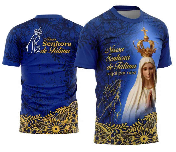 Arte Camisa Devocional Nossa Senhora de Fátima - Design Exclusivo 0013