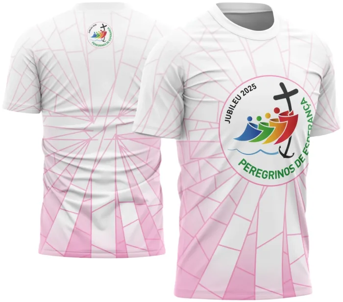 Arte Camisa Religiosa Peregrinos da Fé e Esperança Exclusiva