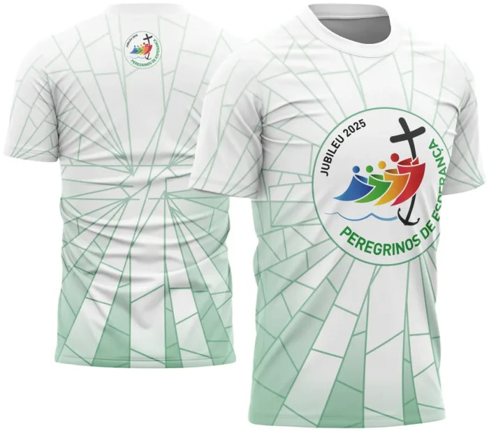 Arte Camisa Religião Peregrinos de Esperança Design Exclusivo