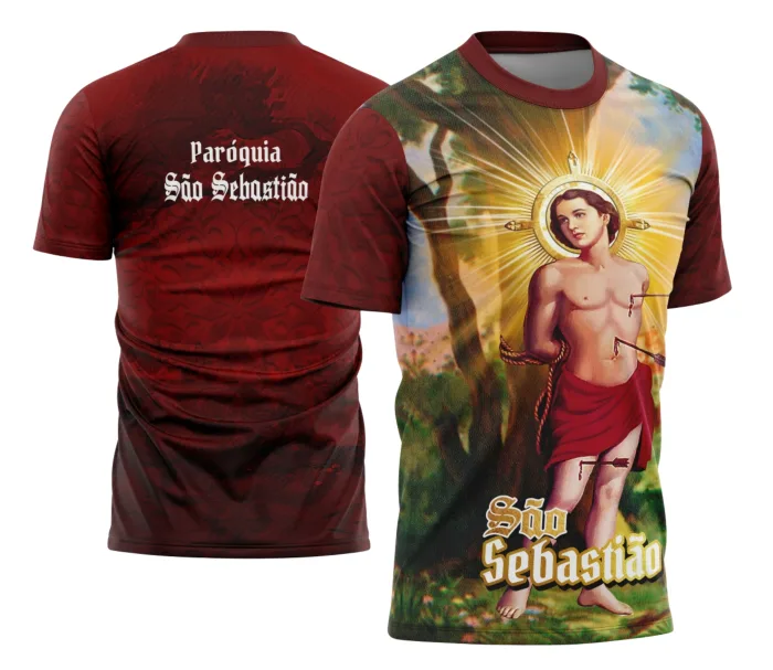 Arte Camisa São Sebastião 2026 Religiosa Para Eventos e Festas