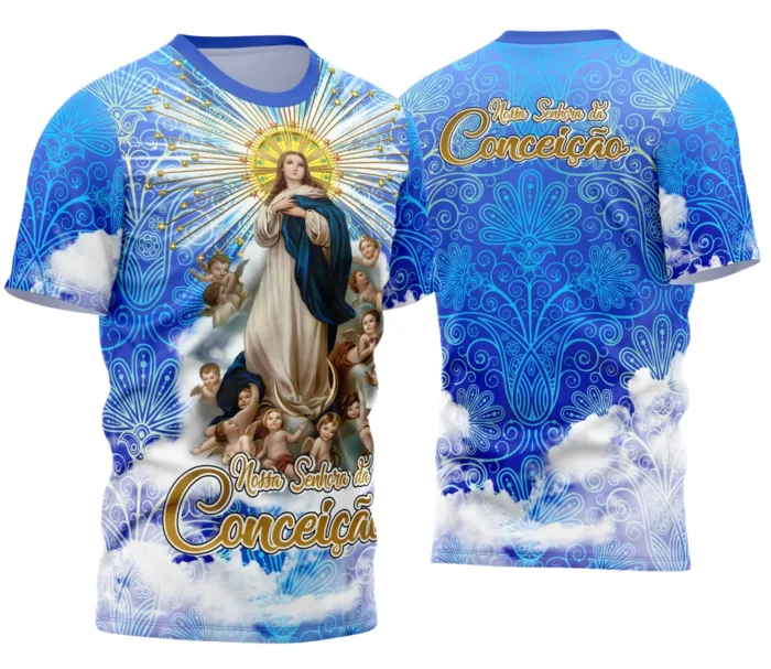 Arte Camisa Religiosa Nossa Senhora Imaculada Conceição 2026 Exclusiva