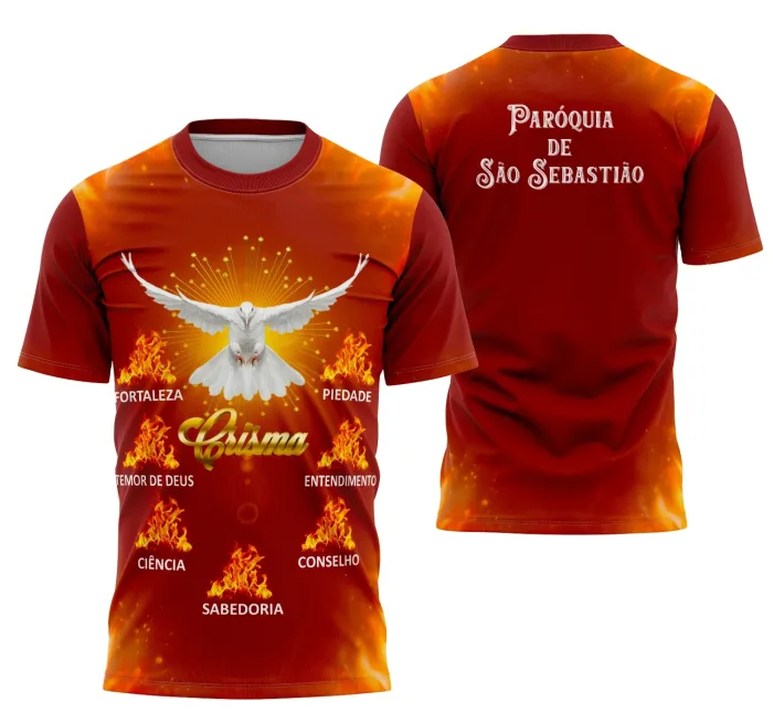 Arte Camisa Crisma 2026 Religião Unissex