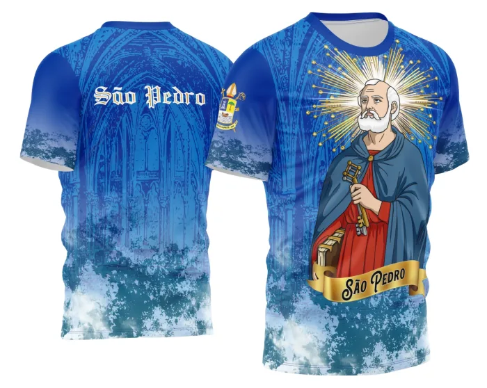 Arte Camisa Religiosa 2026 Devoto de São Pedro - Design Exclusivo