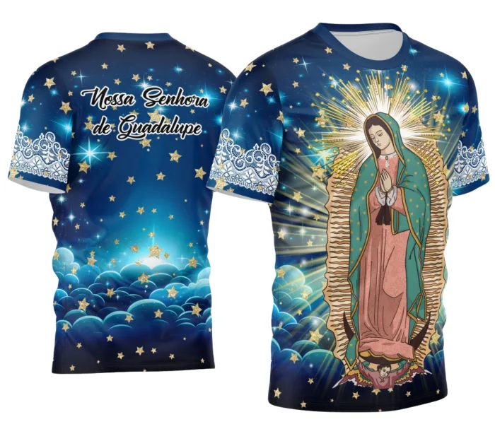 Arte Camisa Inspiração Nossa Senhora de Guadalupe Exclusiva