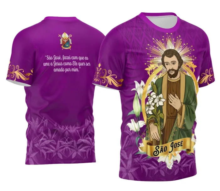 Arte Inspiração Religiosa São José para Camiseta Unissex