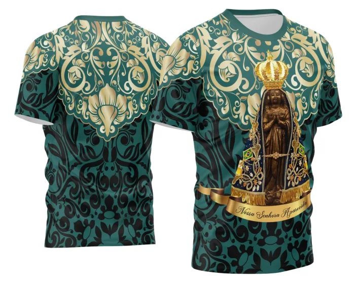 Arte Camisa Religiosa Nossa Senhora Aparecida 2026 Exclusiva
