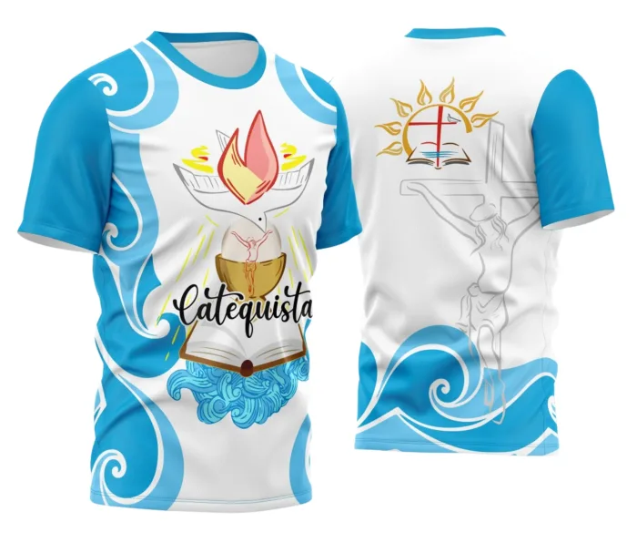Arte Camisa Religiosa Inspiração Catequista Para Eventos e Grupos