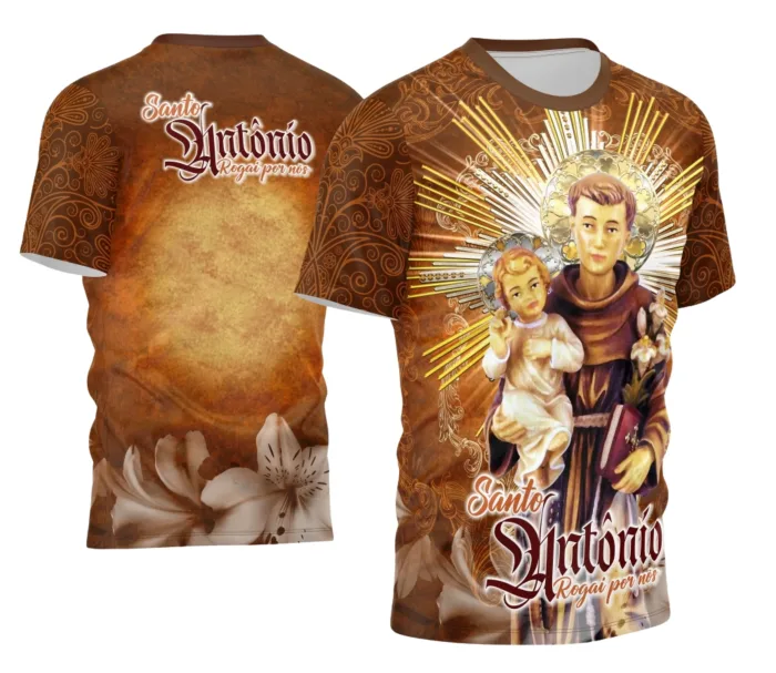 Arte Camisa Devocional Santo Antônio 2026 Modelo 6 Exclusiva