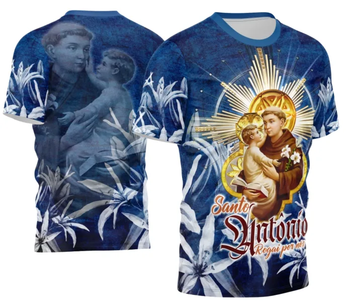 Arte Camisa Devocional Santo Antônio 2026 Modelo 8 Premium