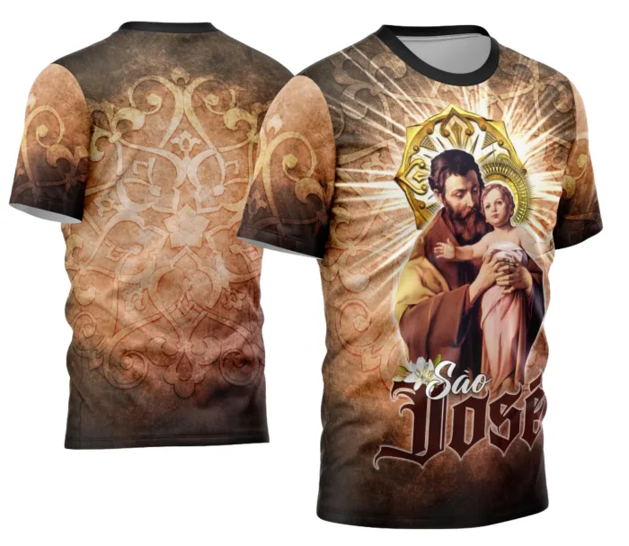 Arte Camisa Devocional São José Estilo 09 Exclusiva