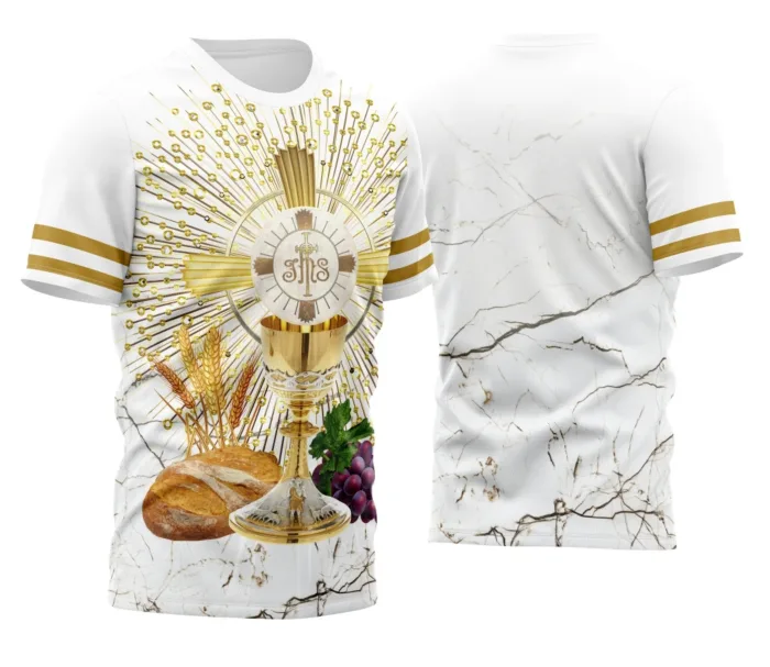 Arte Exclusiva para Camisa Religiosa Eucaristia
