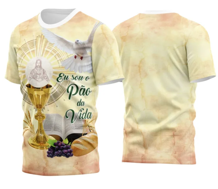 Arte Criativa para Camisa Religiosa Eucaristia - Design Exclusivo para Camiseta