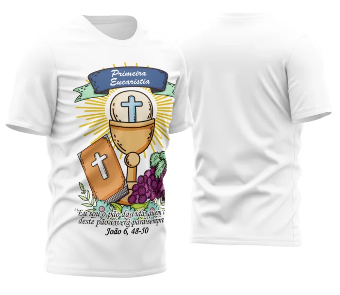 Arte Camisa Religião Momento da Eucaristia Design Exclusivo