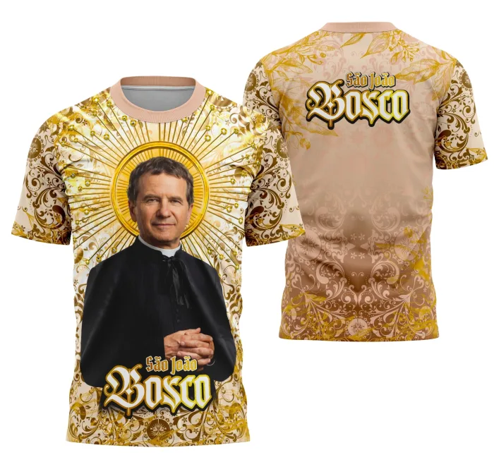 Arte Camisa Católica São João Bosco Festa Junina