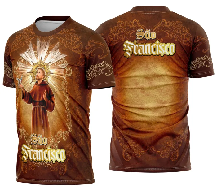 Arte Camisa São Francisco Espírito de Paz Exclusiva