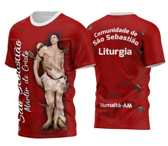 Arte Camisa São Sebastião Espírito e Tradição Religiosa