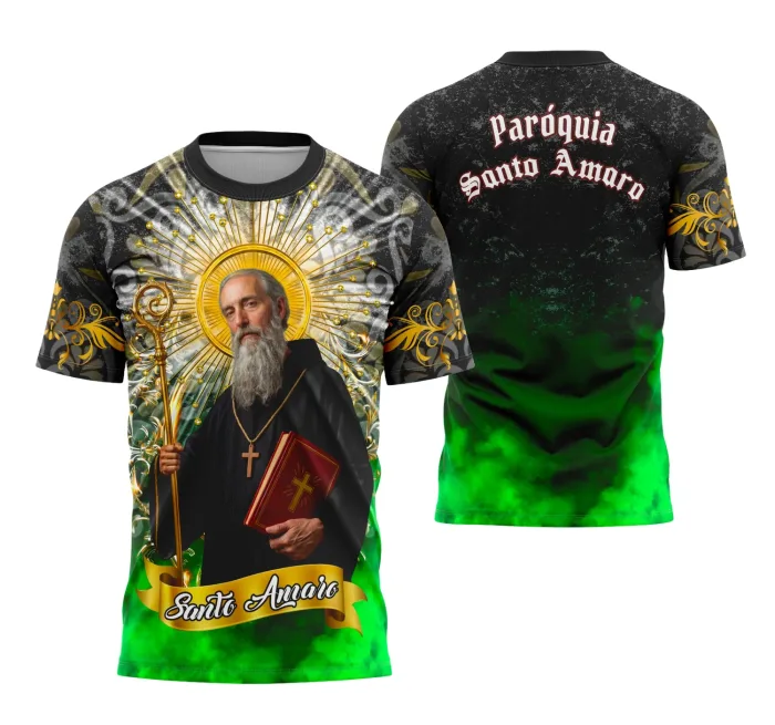 Arte Camisa Santo Amaro com Motivo Religioso para Camiseta