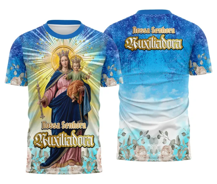 Arte Camisa Nossa Senhora Auxiliadora Católica Religiosa