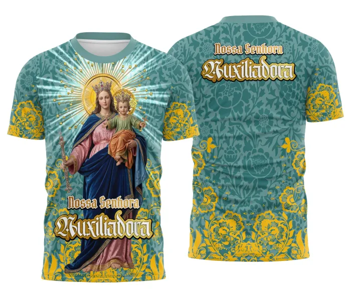 Arte Camisa Nossa Senhora Auxiliadora Religião - Design Exclusivo