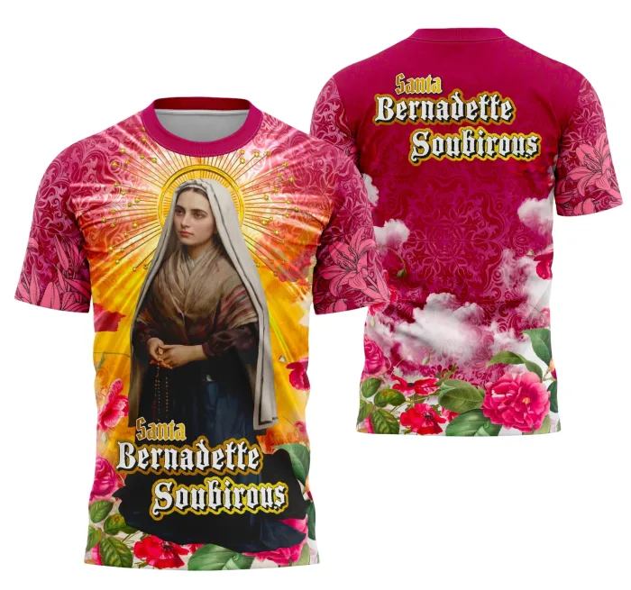 Arte Camisa Santa Bernadette Religião Modelo 02
