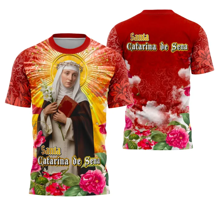 Arte Camisa Santa Catarina de Sena - Religião Modelo 02