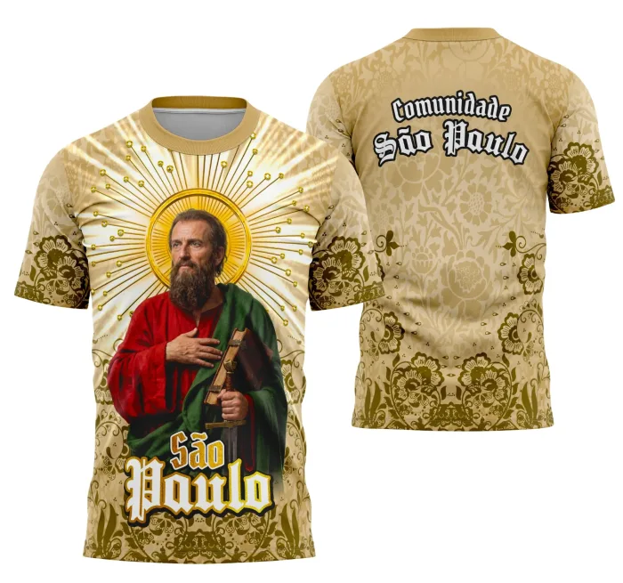 Arte Camisa São Paulo Apóstolo Católica Religião - Design Exclusivo