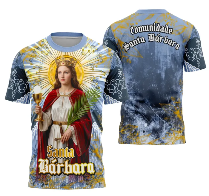 Arte Camisa Santa Bárbara Católica Religiosa Modelo 2
