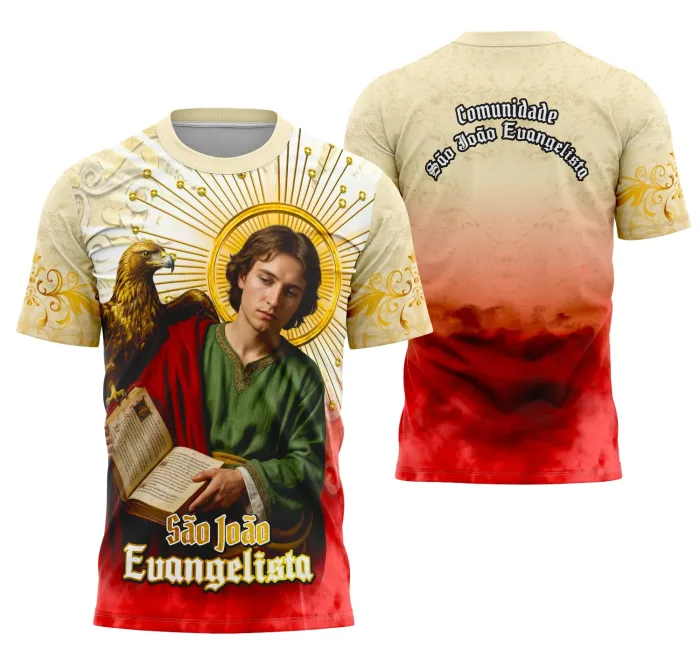 Arte Camisa São João Evangelista Religiosa Católica Unissex