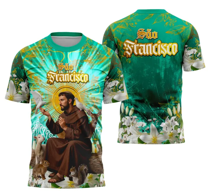 Arte Camisa São Francisco de Assis Inspiração Católica