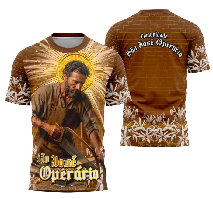 Arte Camisa São José Operário Católica Exclusiva