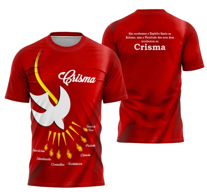 Arte Camisa Igreja Católica Crisma 2026 Modelo 11